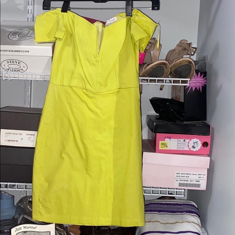 Lime green stretch dress